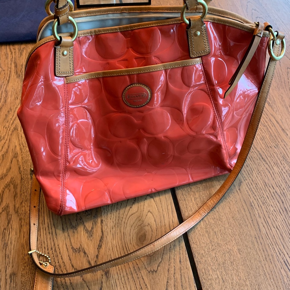 Coach patent leather tote